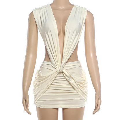 Joskaa Ruched Backless Sleeveless Mini Dress - mini dress image 6