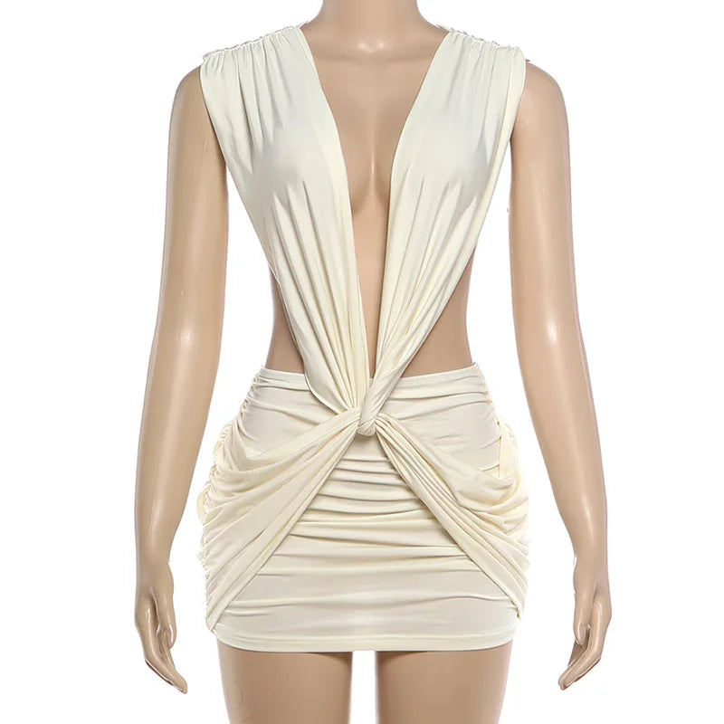 Joskaa Ruched Backless Sleeveless Mini Dress - mini dress image 6