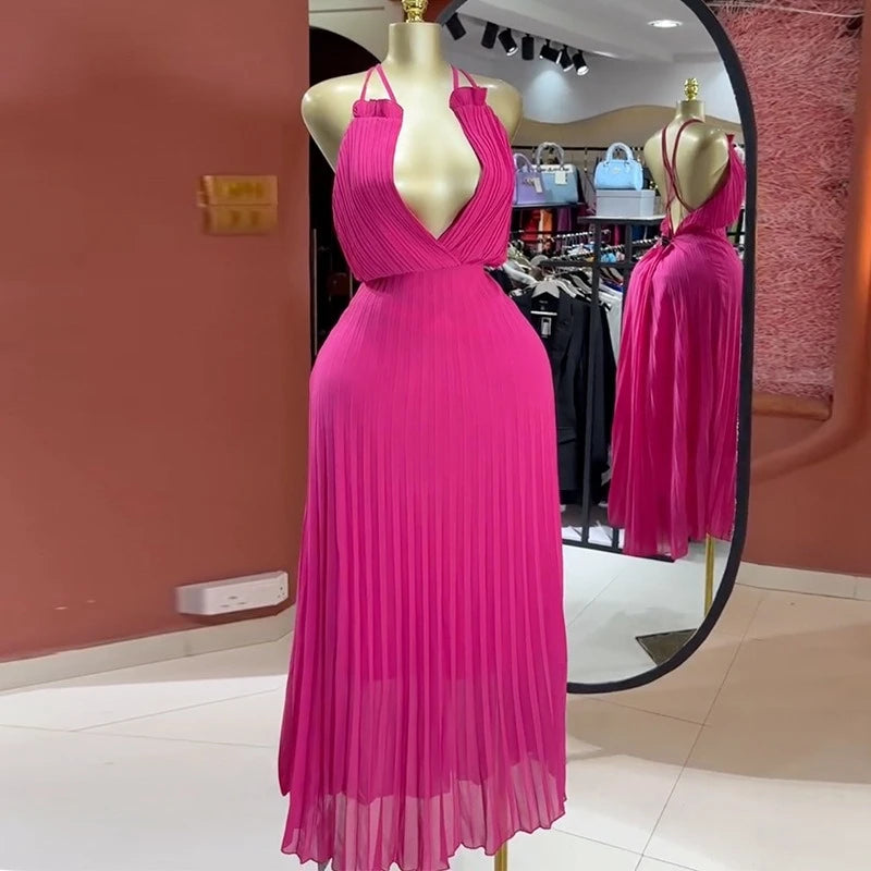 Joskaa Ruched Backless High Waist Maxi Dress - maxi dress image 4