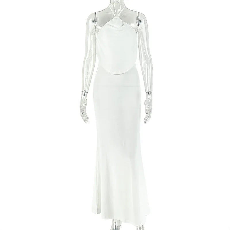 Women's Backless Halter Sleeveless Bodycon Maxi Dress - Additional View 7