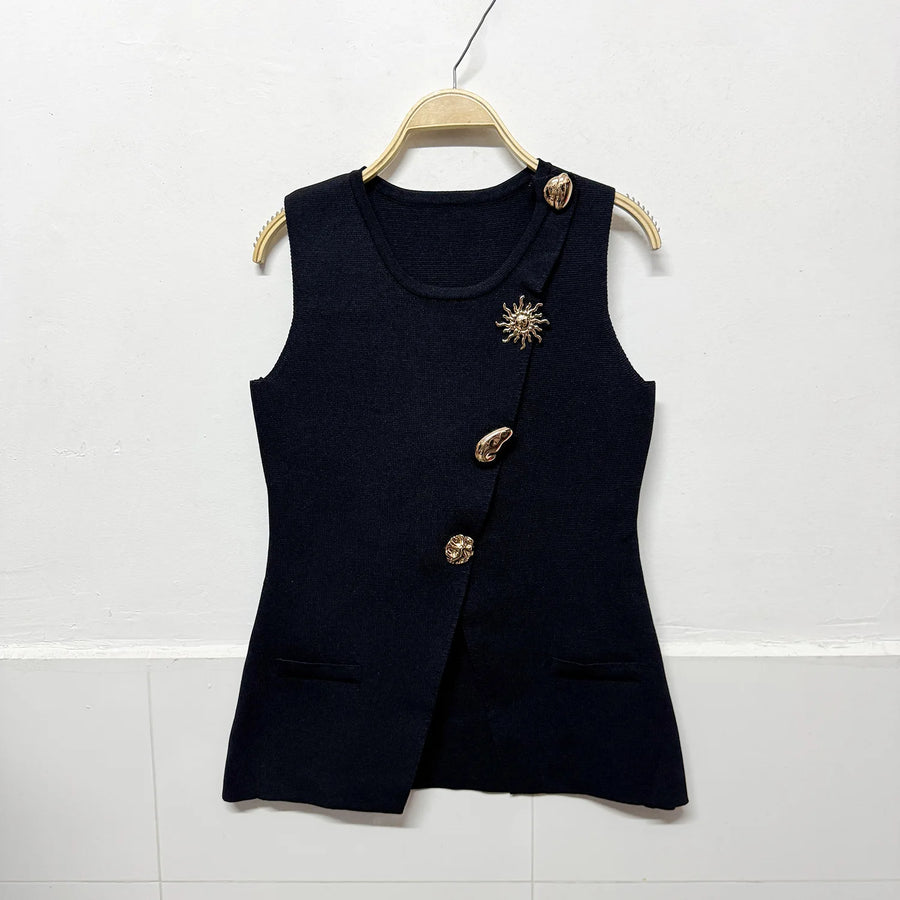 Women's Knit Sleeveless Bodycon Ribbed Jacket