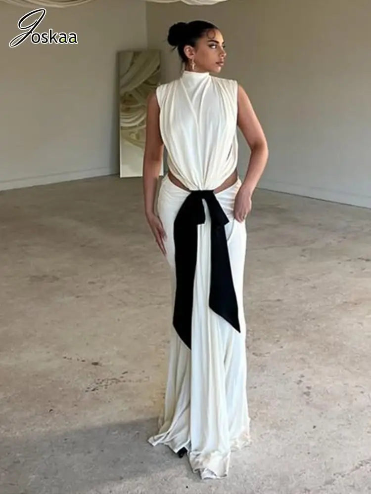 Women's Backless Cutout Sleeveless Maxi Dress Purple – Back View