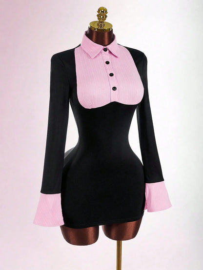 Joskaa Long Sleeve Bodycon Mini Dress - mini dress image 4