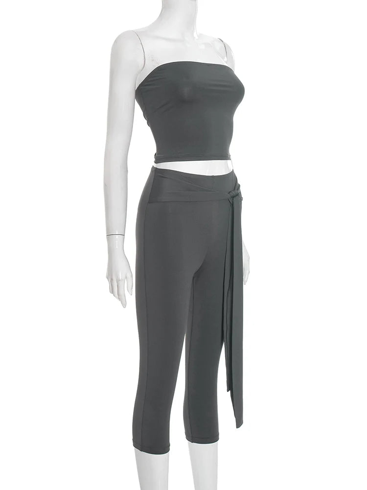 Joskaa Crop High Waist Two Piece Set - two piece set image 3