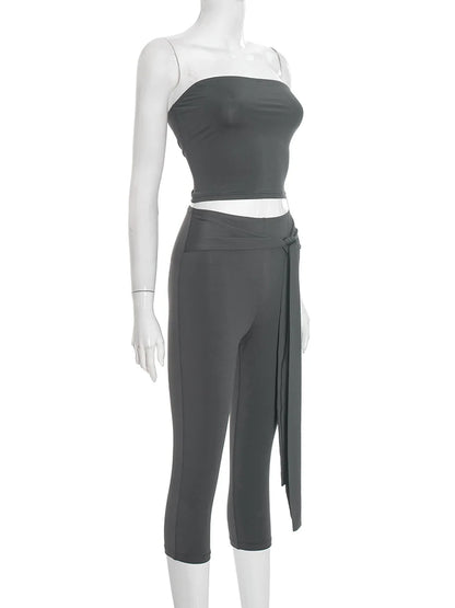 Joskaa Crop High Waist Two Piece Set - two piece set image 3
