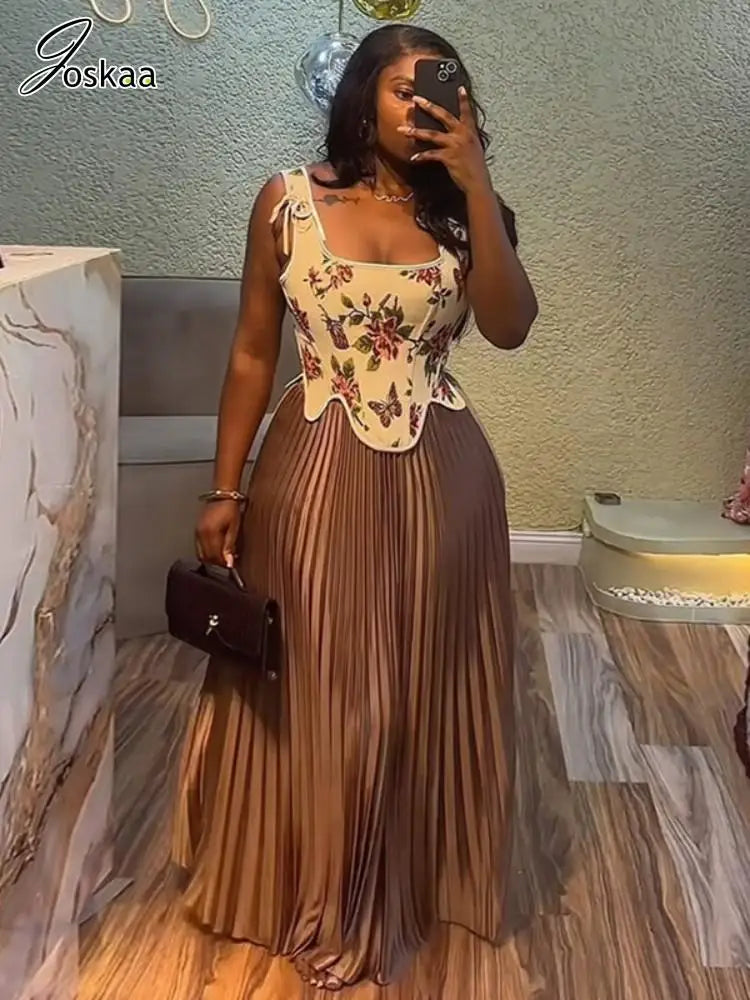 Women's Floral Print High Waist Two Piece Set – Women's Fashion Wholesale – Front View