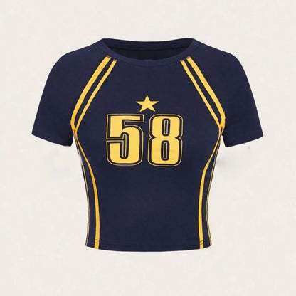 Women's Short Sleeve Digital Printed T-shirts Top