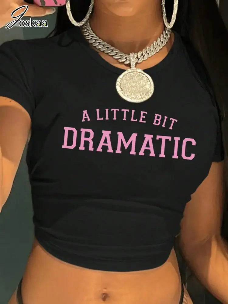 Wholesale Women's Short Sleeve T-shirts Round Top Letter Print – Front View