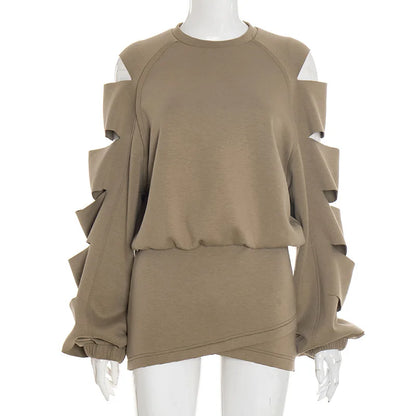 Women's Cutout Long Sleeve Two Piece Set