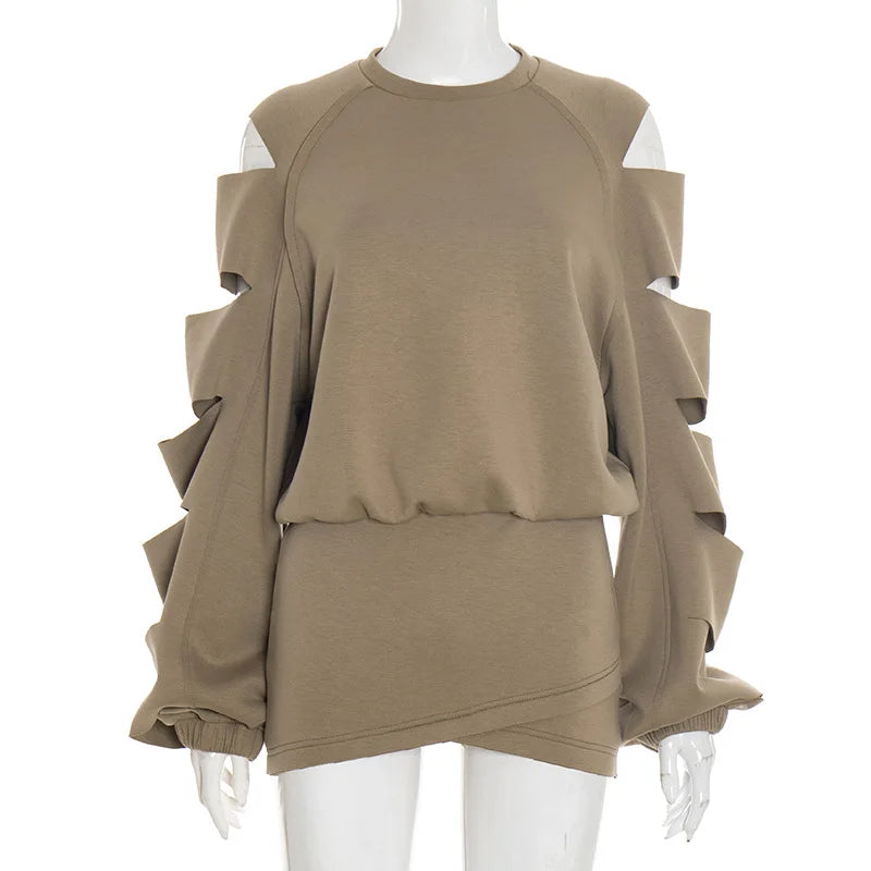 Women's Cutout Long Sleeve Two Piece Set
