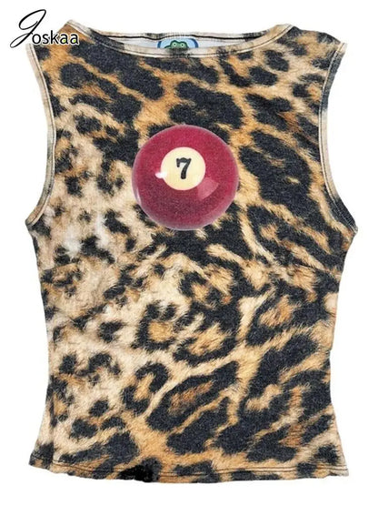Wholesale Women's Leopard Print Sleeveless Top – Women's Fashion Wholesale – Front View