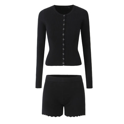 Joskaa Ribbed Knit Crop Two Piece Set - two piece set image 8