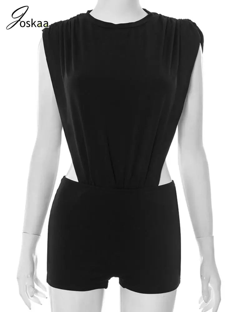 Women's Cutout Sleeveless Bodycon Two Piece Set Brown – Back View