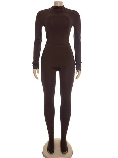 Women's Long Sleeve Bodycon Two Piece Set