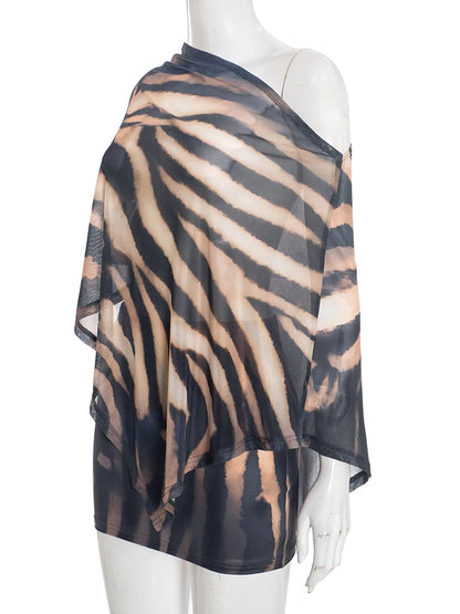 Joskaa Stripe Crop Two Piece Set Print Hipster See - two piece set image 4