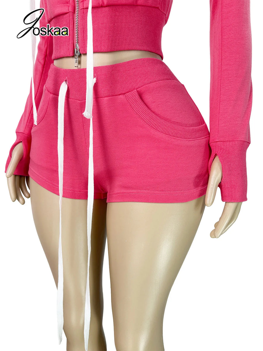Women's Zip Up Two Piece Set Casual Sporty - Detail View 5