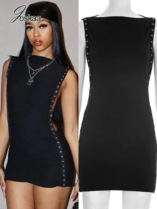 Women's Cutout Sleeveless Bodycon Mini Dress - Detail View 1