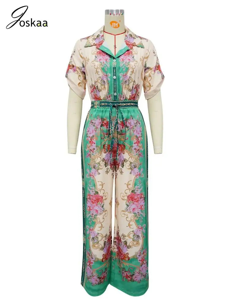 Women's Floral Print Short Sleeve Flare Romper Purple – Back View