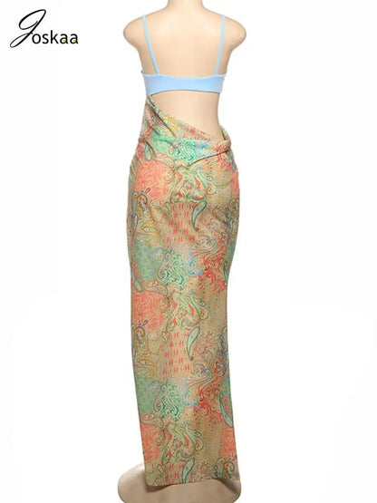 Women's Backless Cutout Bodycon Bikini Set Green – Detail View