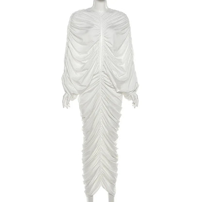Women's Ruched Backless Cutout Maxi Dress