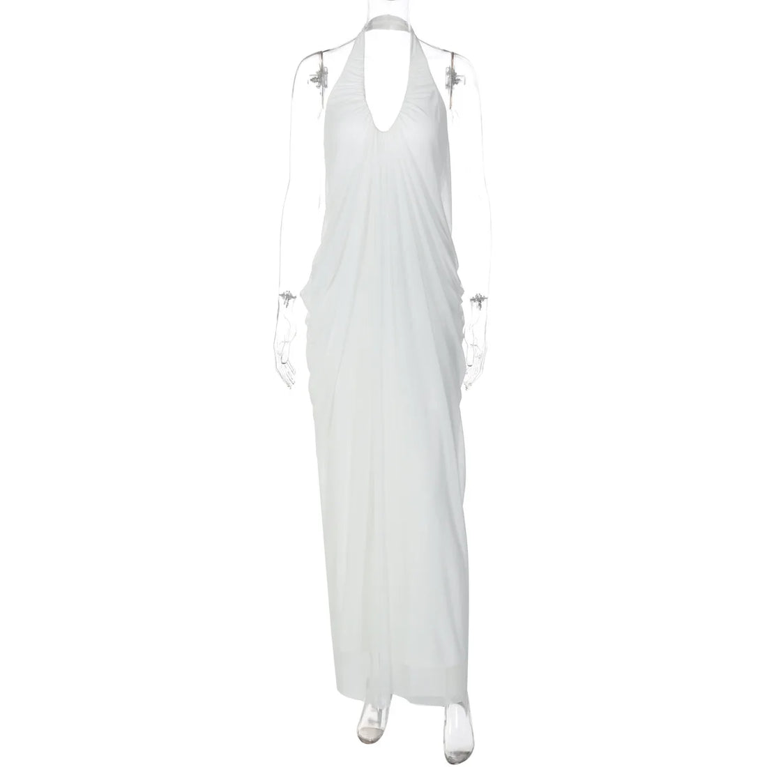 Joskaa Mesh Backless Halter Sleeveless Maxi Dress - maxi dress image 5