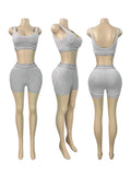 Gray Shorts Suit