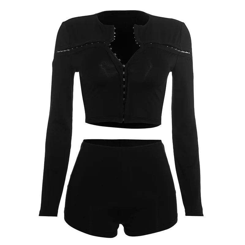Women's Cutout Long Sleeve Two Piece Set - Additional View 7