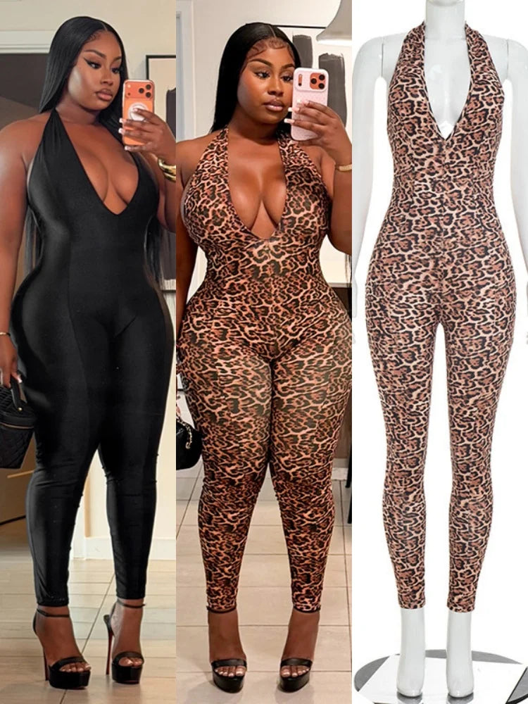 Women's Lace Backless V-neck Halter Romper - Additional View 8
