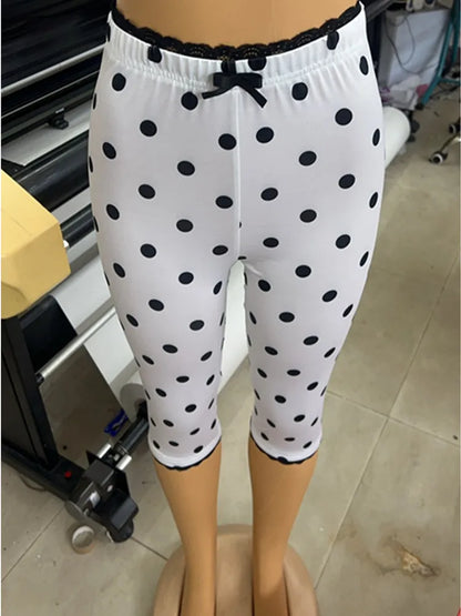 Women's Polka Dot Printed Sweet Two Piece Set