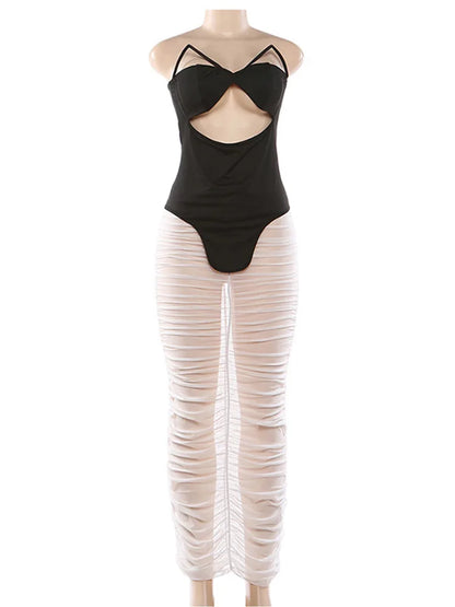 Joskaa Mesh Two Piece Set Beach Smumer Hollow - two piece set image 5