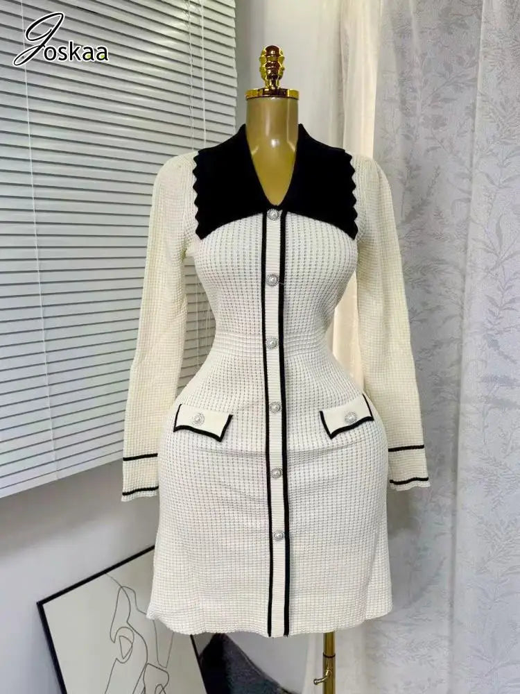 Wholesale Women's Knit Long Sleeve Ribbed Dress Coffee – Back View