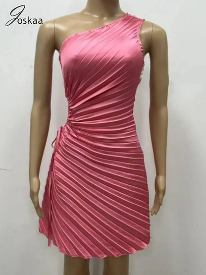 Women's Cutout Sleeveless Bodycon Mini Dress Pink – Detail View