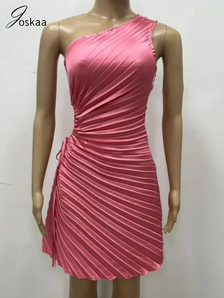 Women's Cutout Sleeveless Bodycon Mini Dress Pink – Detail View