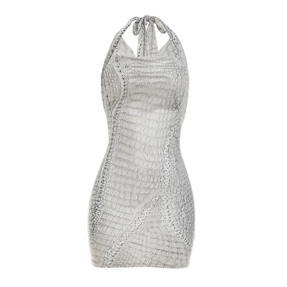 Women's Halter Sleeveless Bodycon Mini Dress - Additional View 7