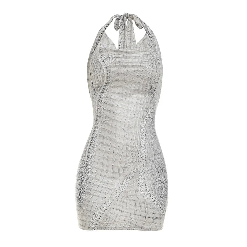 Women's Halter Sleeveless Bodycon Mini Dress - Additional View 7