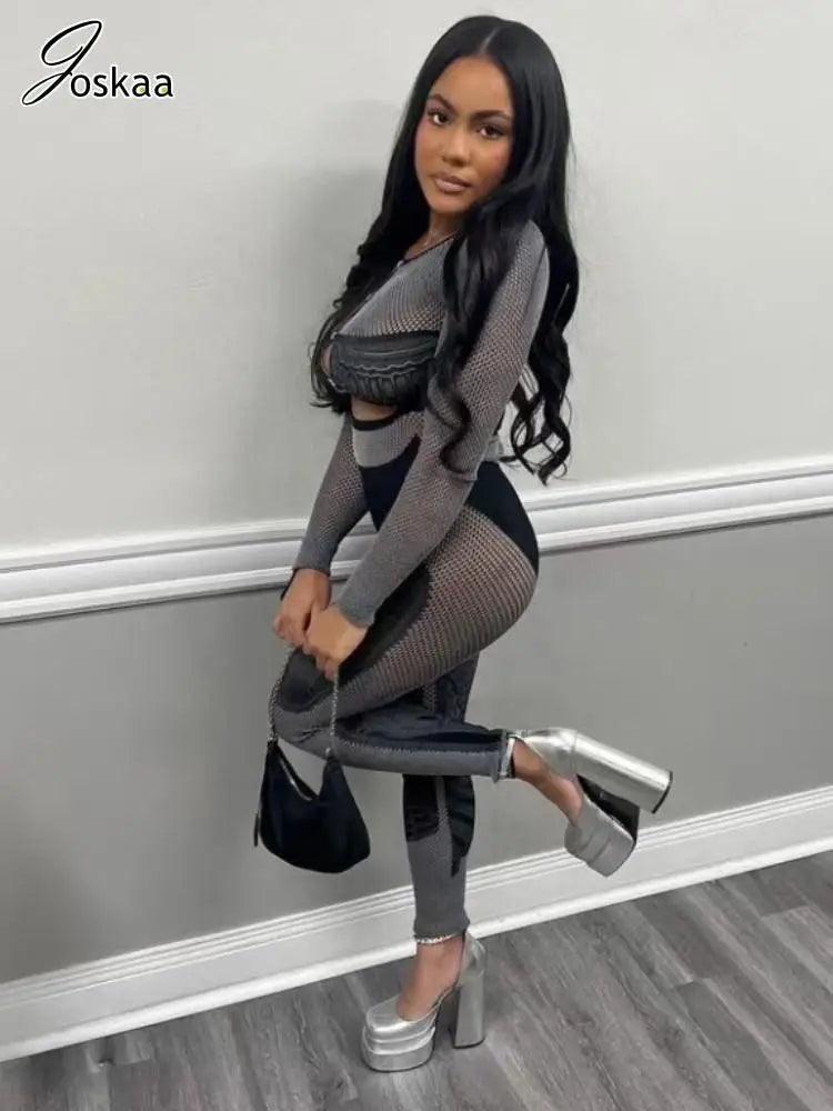 Women's Rhinestone Lace Cutout Long Sleeve Romper Black – Side View