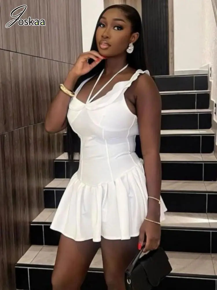 Women's Sleeveless Bodycon Pleated Mini Dress – Women's Fashion Wholesale – Front View