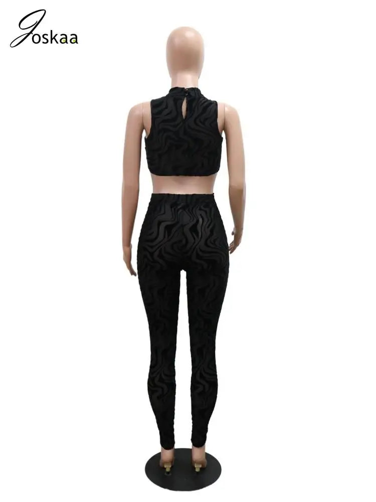 Women's Stripe Crop Striped Tank Two Piece Set Black – Detail View