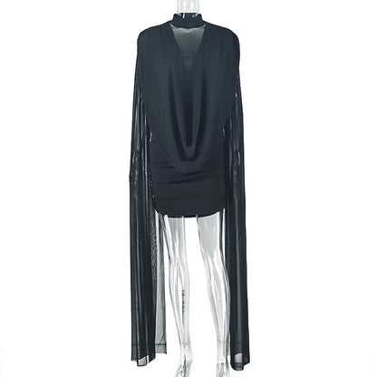 Wholesale Women's Mesh Ruched Bodycon Mini Dress