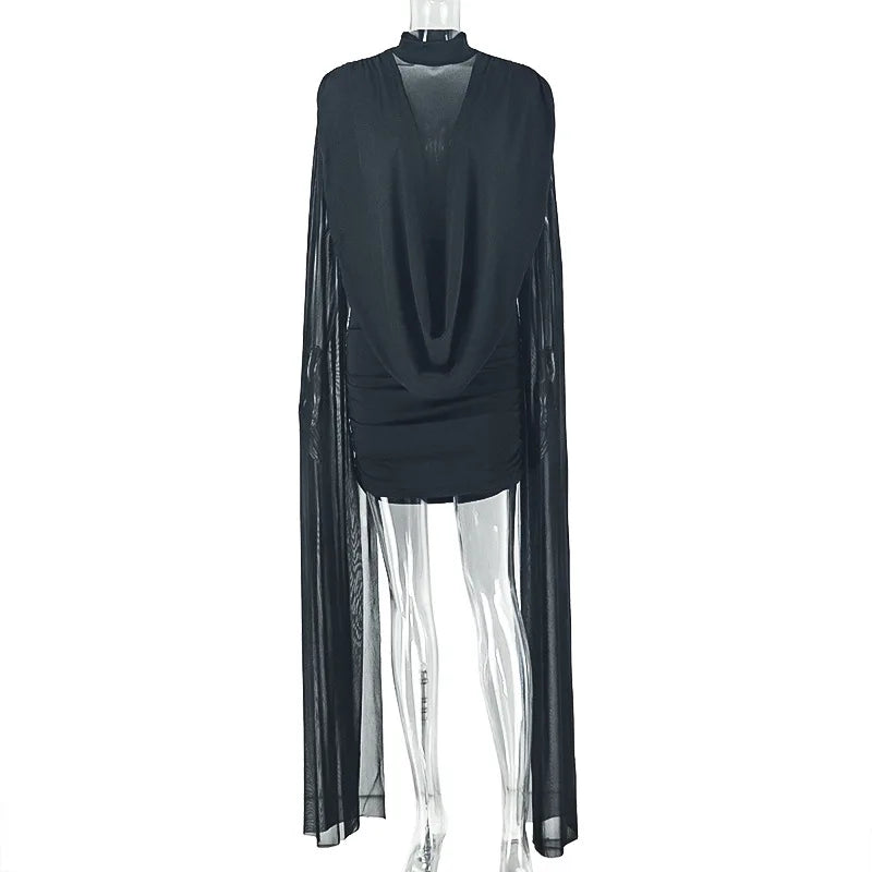 Wholesale Women's Mesh Ruched Bodycon Mini Dress