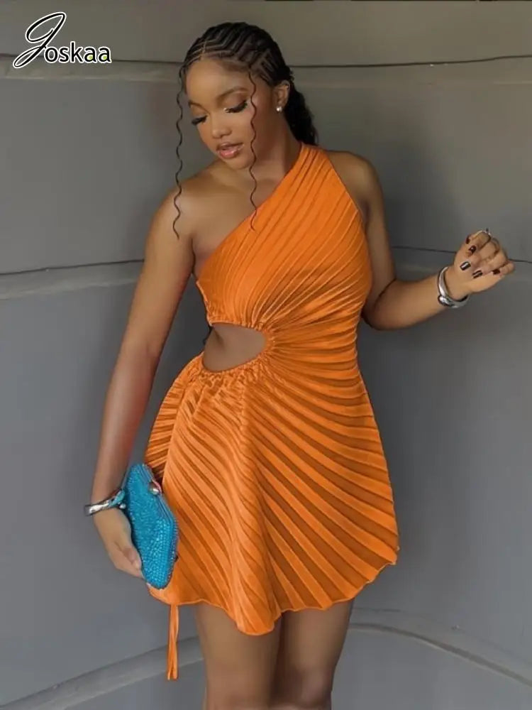 Women's Cutout Sleeveless Bodycon Mini Dress Pink – Side View