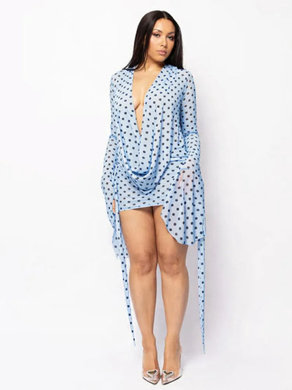 Wholesale Women's Polka Dot Backless Mini Dress