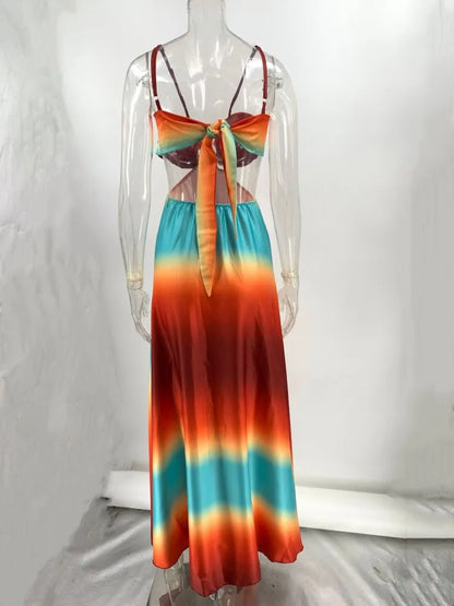 Joskaa Backless Maxi Dress Gradient Color A-line - maxi dress image 3