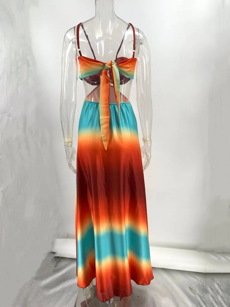 Joskaa Backless Maxi Dress Gradient Color A-line - maxi dress image 3