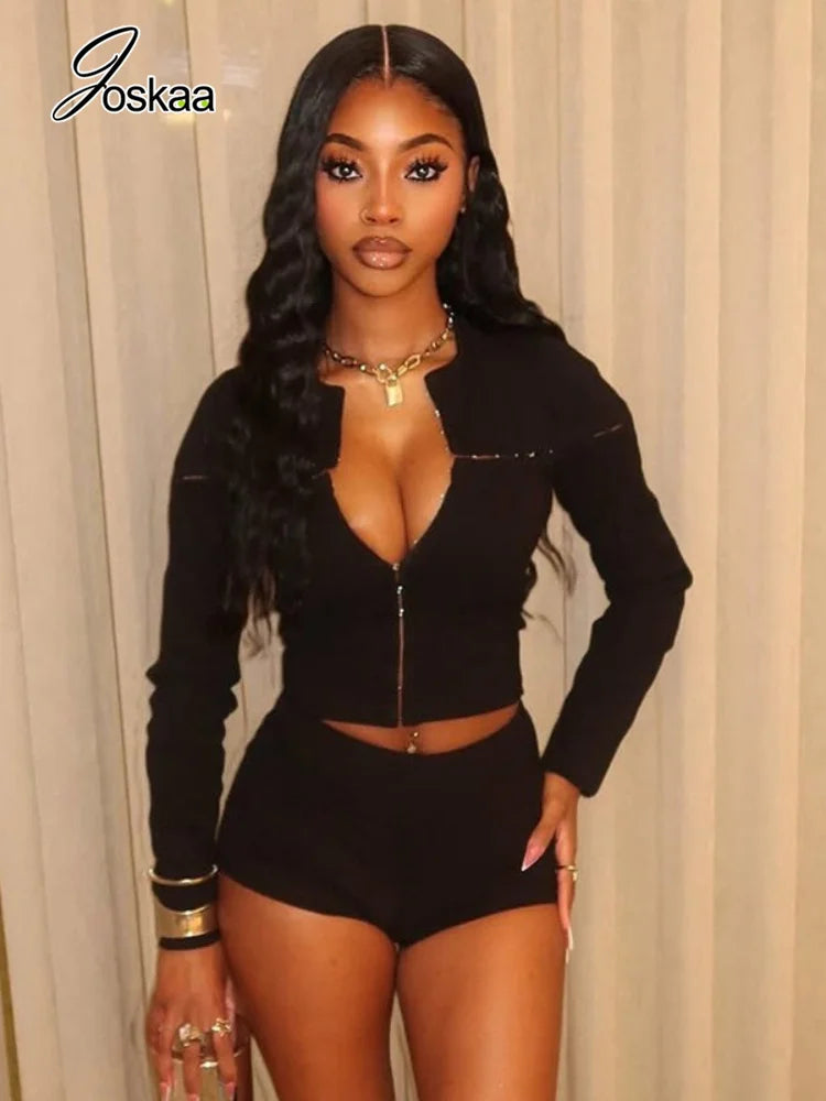 Women's Cutout Long Sleeve Two Piece Set - Side View