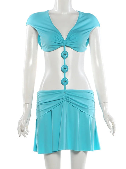 Women's Cutout V-neck Sleeveless Bodycon Mini Dress - Detail View 8