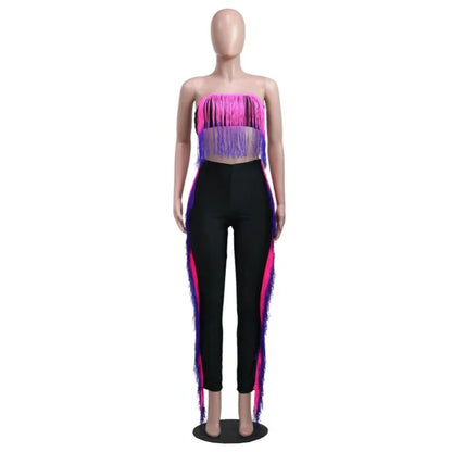 Women's Strapless High Waist Two Piece Set