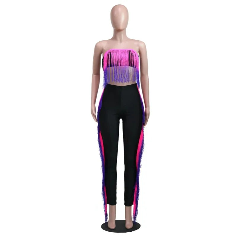 Women's Strapless High Waist Two Piece Set