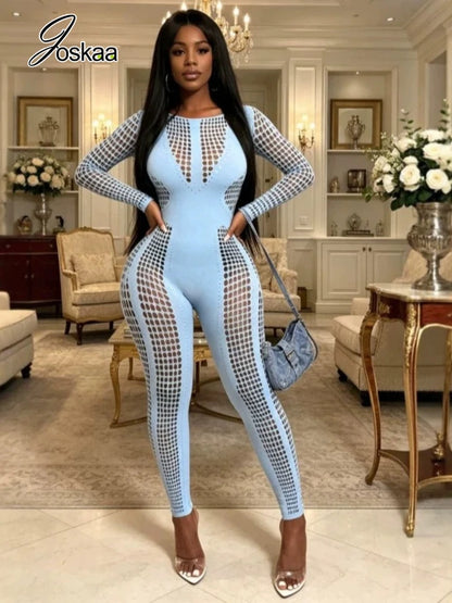 Women's Cutout Long Sleeve Bodycon Romper – Women's Fashion Wholesale – Front View