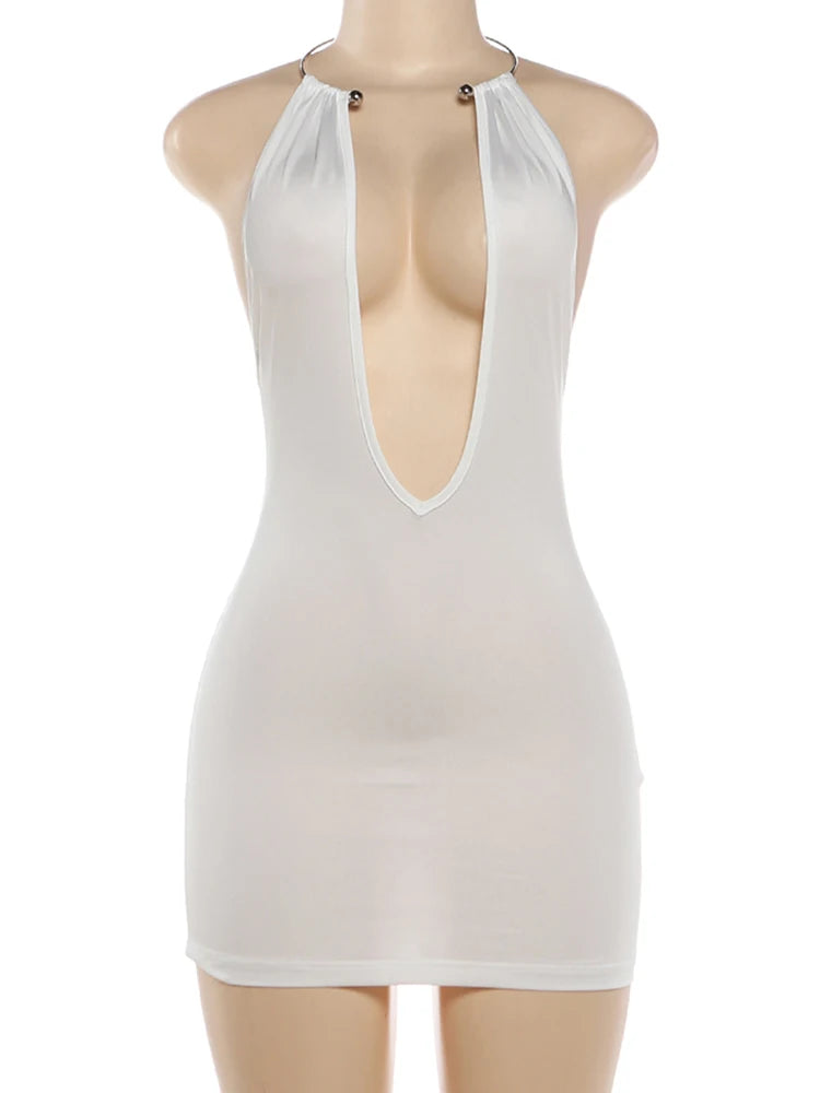 Joskaa Backless Halter Sleeveless Bodycon Mini Dress - mini dress image 2